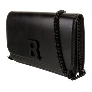 Balenciaga Black Leather Crossbody Bag with Chain Strap